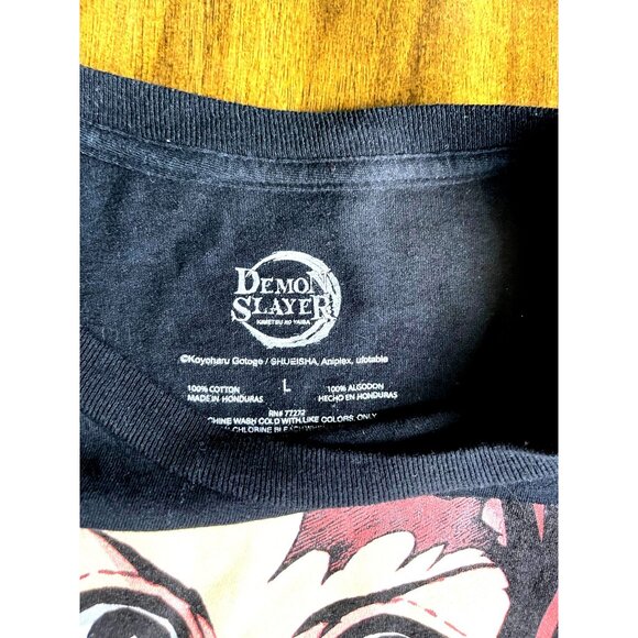 Demon Slayer Anime Graphic T-Shirt Black Crewneck 100% Cotton Short Sleeve Unise - Picture 2 of 5